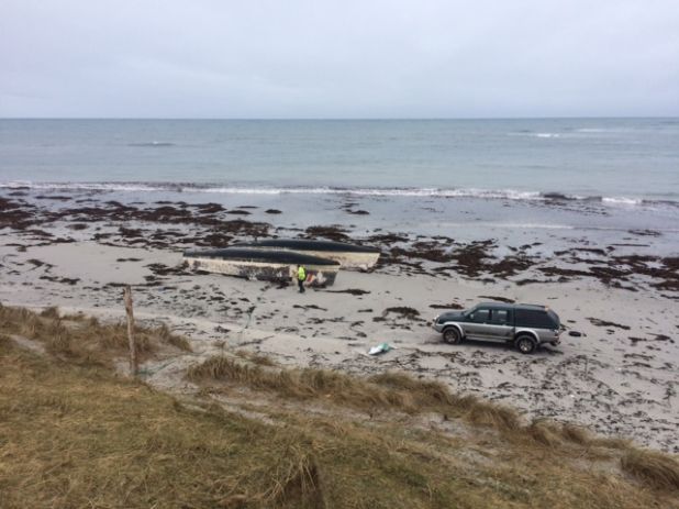 Catamaran Washed up on the Beach